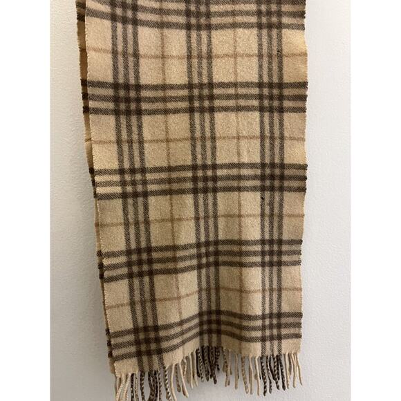 Burberry Vintage Scarf Classic Nova Check Pearl white Cream Lambswool Unisex - Picture 3 of 13